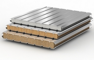 Стеновые сэндвич-панели пир, минеральная вата, ППУ